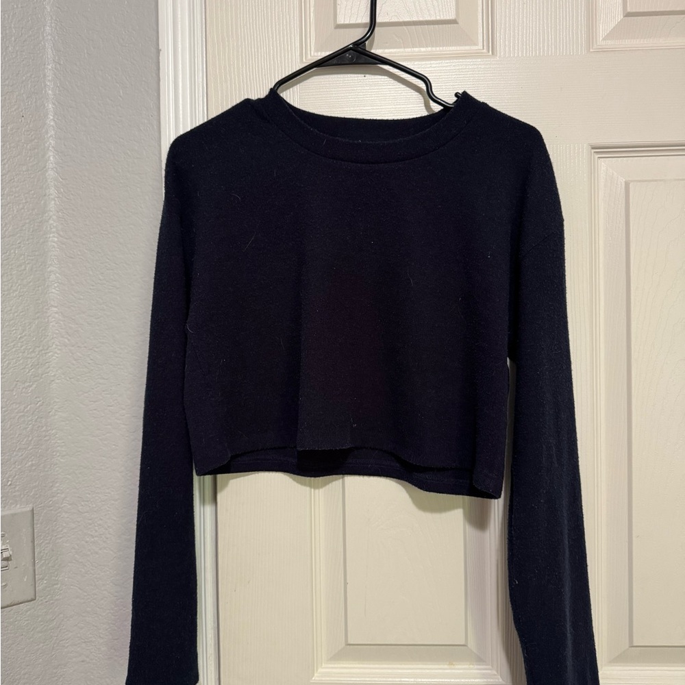 Blue crop sweater
